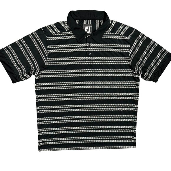 FootJoy Polo Golf Shirt Prodry Superlite Striped Short Sleeve Textured XL - Picture 1 of 9
